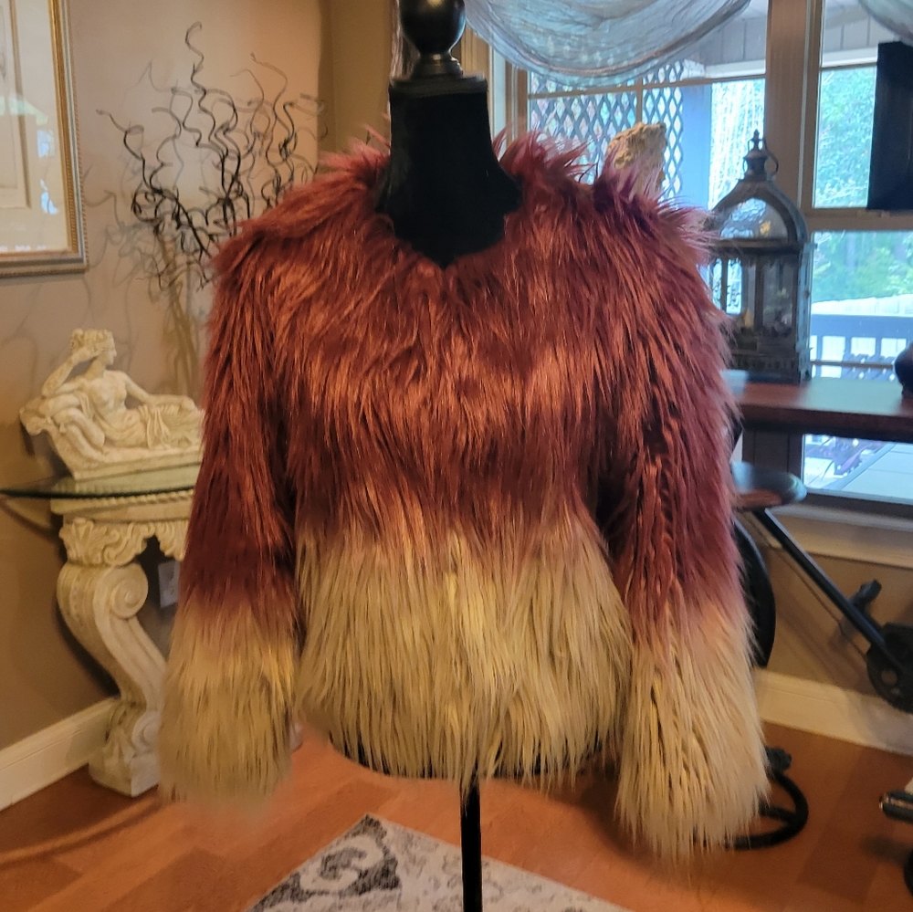 Bebe Ombre Faux Fur Coat - Picture 8 of 17